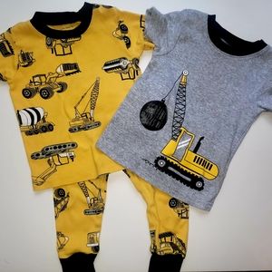 Carters 9 Month Boys Snug Fit Construction Pajamas